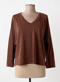T-shirt manches longues manches longues marron PAKO LITTO femme