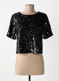 Top manches courtes manches courtes noir EXQUISS'S femme