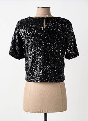 Top manches courtes manches courtes noir EXQUISS'S femme