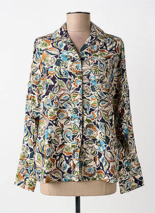 Chemisier imprimé fantaisie manches longues beige PAKO LITTO femme