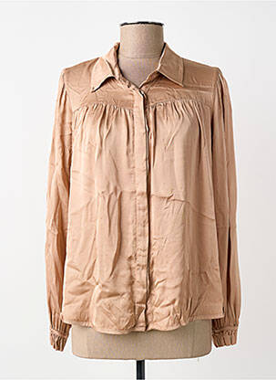 Chemisier coupe droite manches longues beige PAKO LITTO femme