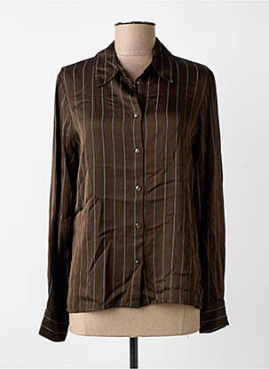 Chemisier coupe droite manches longues marron PAKO LITTO femme
