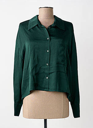 Chemisier coupe droite manches longues vert PAKO LITTO femme