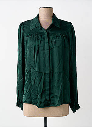 Chemisier coupe droite manches longues vert PAKO LITTO femme