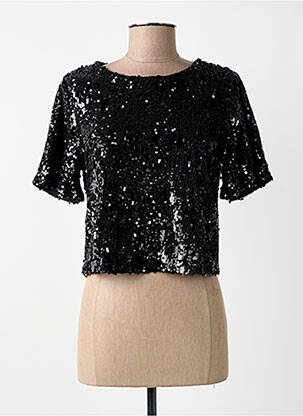 Top manches courtes manches courtes noir EXQUISS'S femme