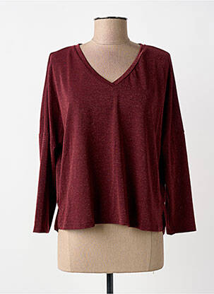 T-shirt coupe droite manches longues rouge PAKO LITTO femme