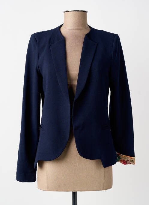 Veste casual col rond bleu PAKO LITTO femme
