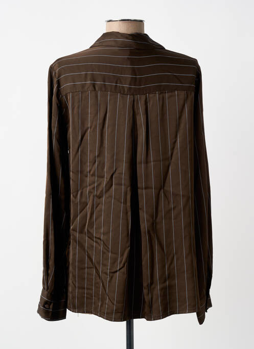 Chemisier coupe droite manches longues marron PAKO LITTO femme