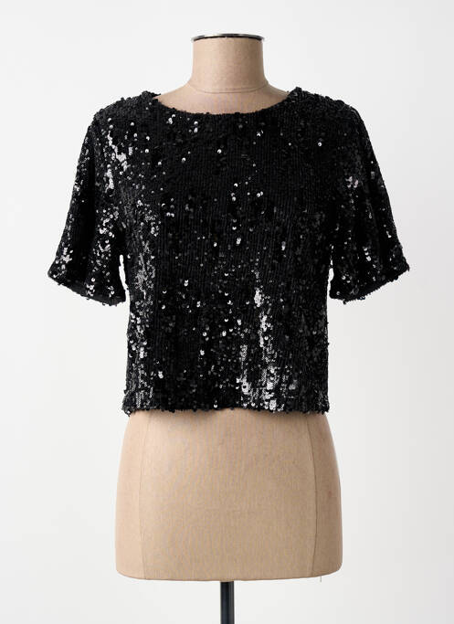 Top manches courtes manches courtes noir EXQUISS'S femme