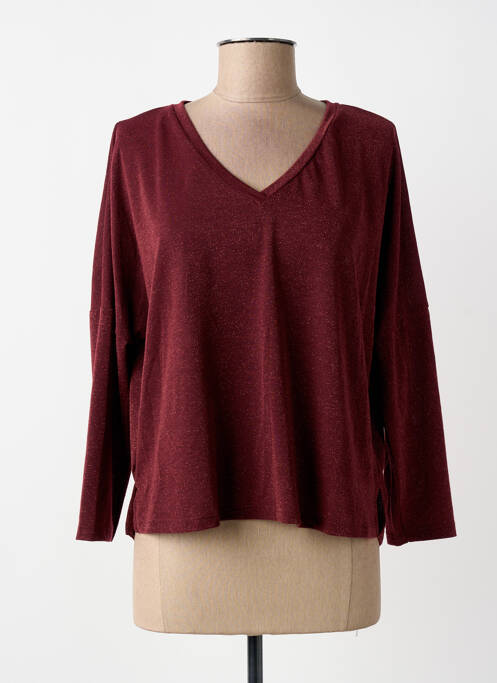 T-shirt coupe droite manches longues rouge PAKO LITTO femme