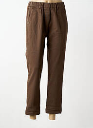 Pantalon droit taille élastique marron fonce PAKO LITTO femme