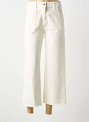 Pantalon 7/8 fermeture zippée sous rabat boutonné blanc PAKO LITTO femme