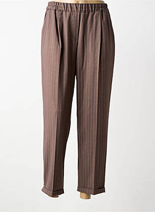 Pantalon 7/8 taille élastique marron PAKO LITTO femme
