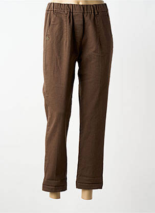 Pantalon droit taille élastique marron fonce PAKO LITTO femme