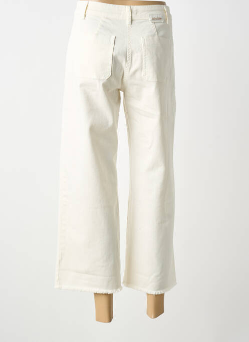 Pantalon 7/8 fermeture zippée sous rabat boutonné blanc PAKO LITTO femme