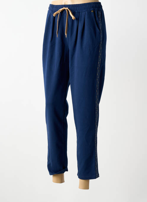 Pantalon 7/8 taille élastique bleu PAKO LITTO femme