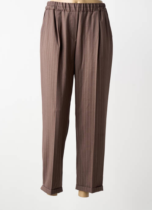 Pantalon 7/8 taille élastique marron PAKO LITTO femme
