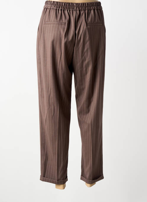 Pantalon 7/8 taille élastique marron PAKO LITTO femme