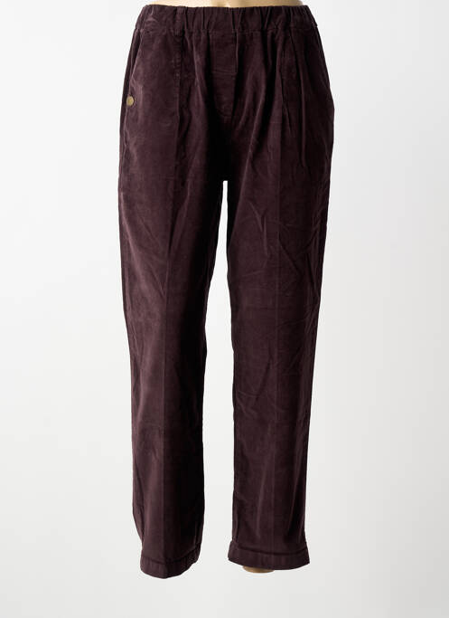 Pantalon droit taille élastique marron fonce PAKO LITTO femme