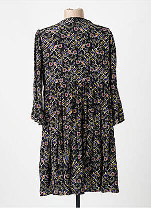 Robe mi-longue coupe fluide manches longues noir GRACE & MILA femme