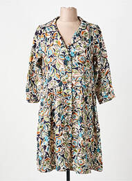 Robe courte coupe évasée manches longues bleu PAKO LITTO femme