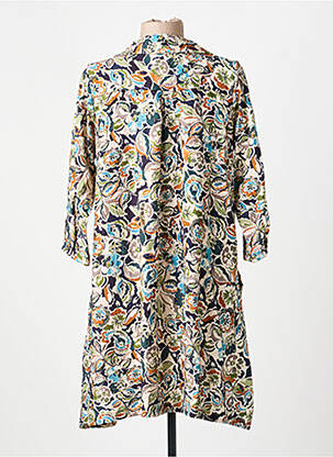 Robe courte coupe évasée manches longues bleu PAKO LITTO femme