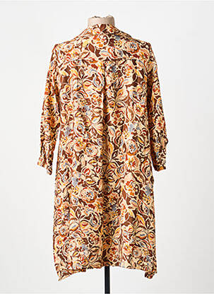 Robe courte coupe évasée manches longues marron PAKO LITTO femme