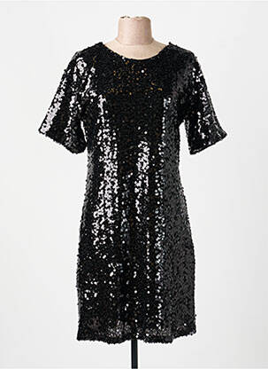 Robe courte manches courtes manches courtes noir EXQUISS'S femme