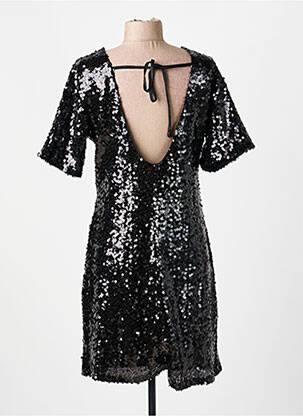 Robe courte manches courtes manches courtes noir EXQUISS'S femme