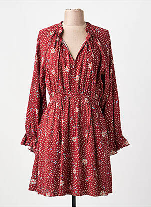 Robe courte coupe évasée manches longues marron GRACE & MILA femme