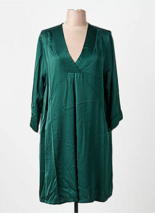 Robe courte coupe évasée manches longues vert PAKO LITTO femme