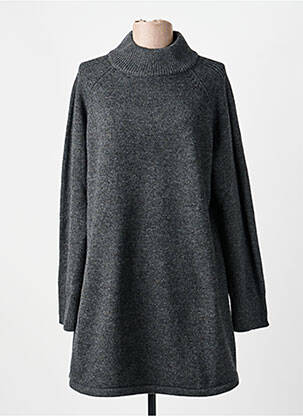 Robe pull col col montant manches longues gris GRACE & MILA femme