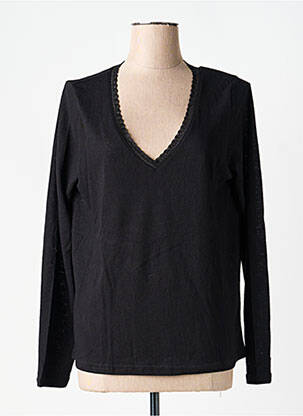 Top coupe cintrée manches longues noir GRACE & MILA femme