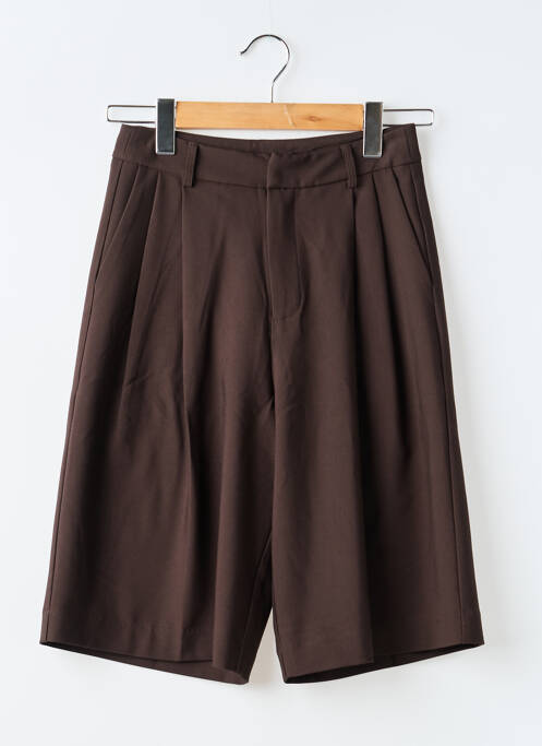 Bermuda coupe droite marron GRACE & MILA femme