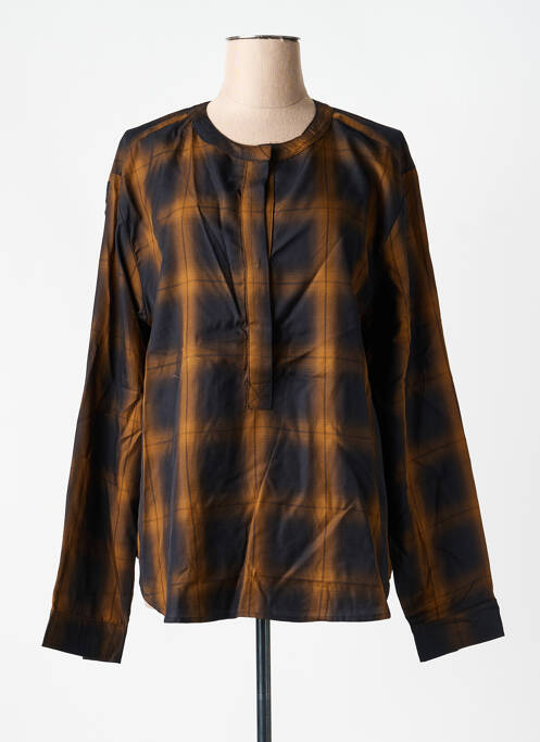 Blouse imprimé fantaisie manches longues marron SEE U SOON femme