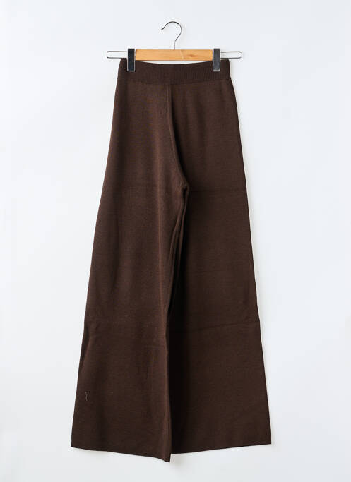 Pantalon flare taille élastique marron GRACE & MILA femme