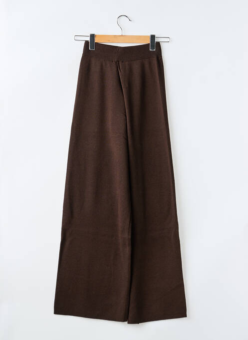 Pantalon flare taille élastique marron GRACE & MILA femme