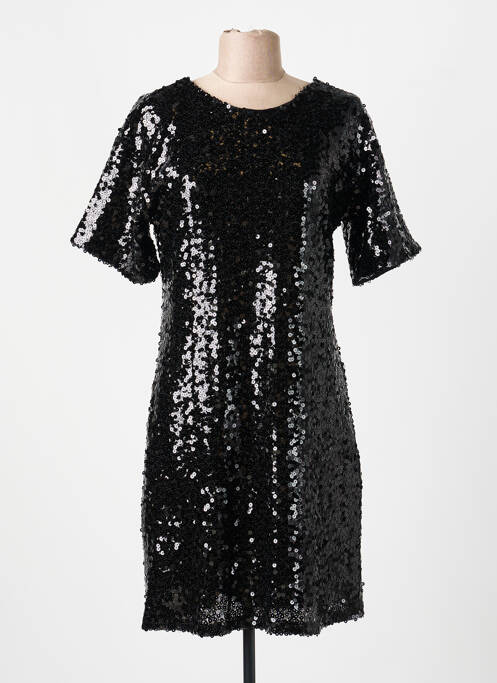 Robe courte manches courtes manches courtes noir EXQUISS'S femme