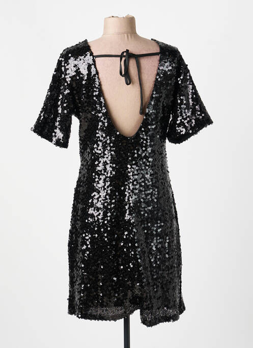 Robe courte manches courtes manches courtes noir EXQUISS'S femme
