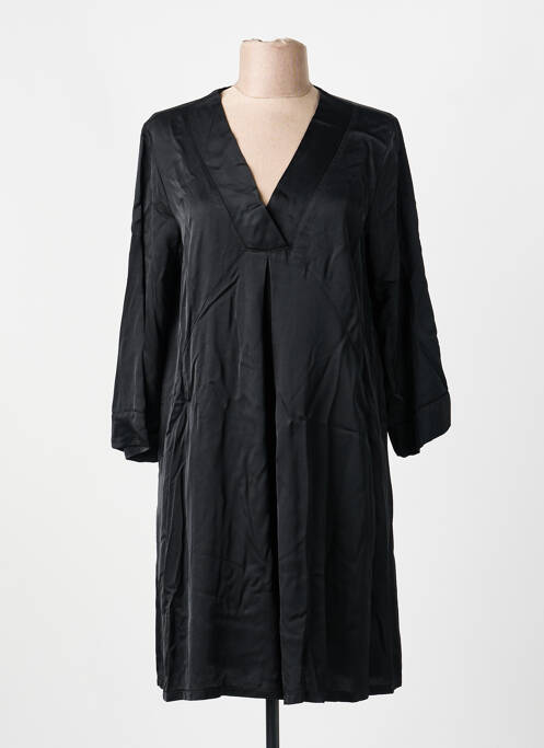 Robe courte coupe évasée manches longues noir PAKO LITTO femme