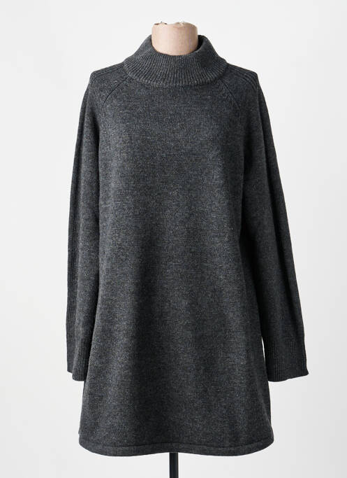 Robe pull col col montant manches longues gris GRACE & MILA femme