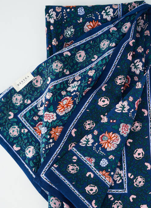 Foulard coutures renforcées bleu HESTÉA femme