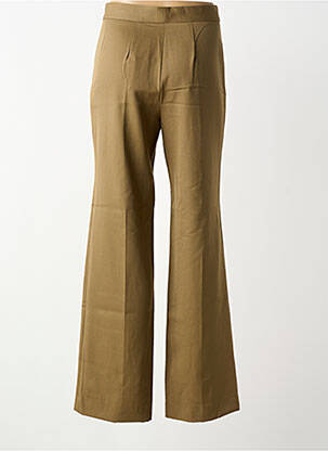 Pantalon large tissage popeline taille normale vert MASSCOB femme