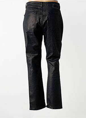 Pantalon chino fermeture zippée sous rabat boutonné taille normale noir LEON & HARPER femme