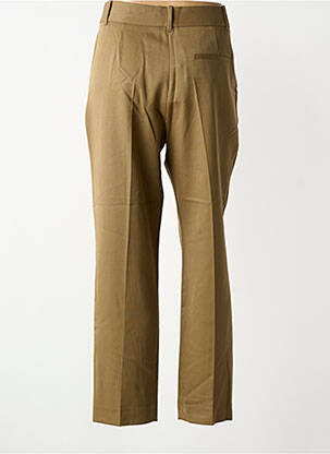 Pantalon droit tissage popeline taille normale vert MASSCOB femme