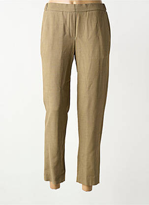 Pantalon 7/8 tissage popeline taille normale vert DIEGA femme