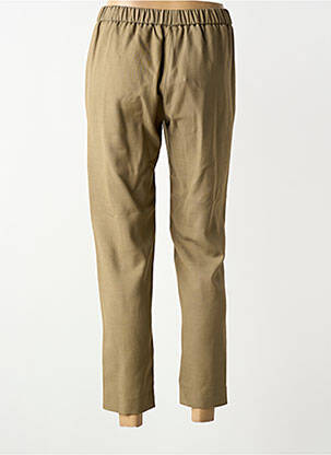 Pantalon 7/8 tissage popeline taille normale vert DIEGA femme
