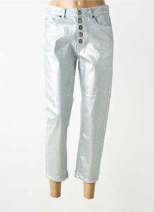 Pantalon 7/8 stretch taille normale argent DONDUP femme