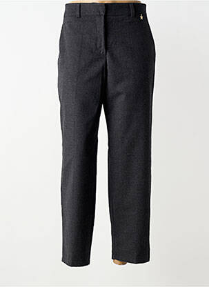 Pantalon droit fermeture zippée sous rabat avec crochet taille normale gris SOUVENIR femme