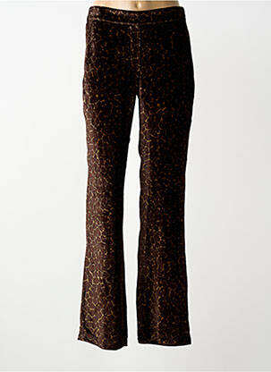 Pantalon droit taille élastique taille normale marron SIYU femme